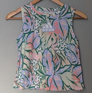 Adidas Women's‎ Sleeveless Multicolor Tropical Print Tank Top Cropped